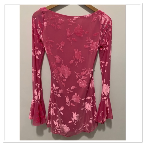 NWT Hello Molly Golden Moon Long Sleeve Mini Dress Pink Size US 6 - Picture 2 of 10